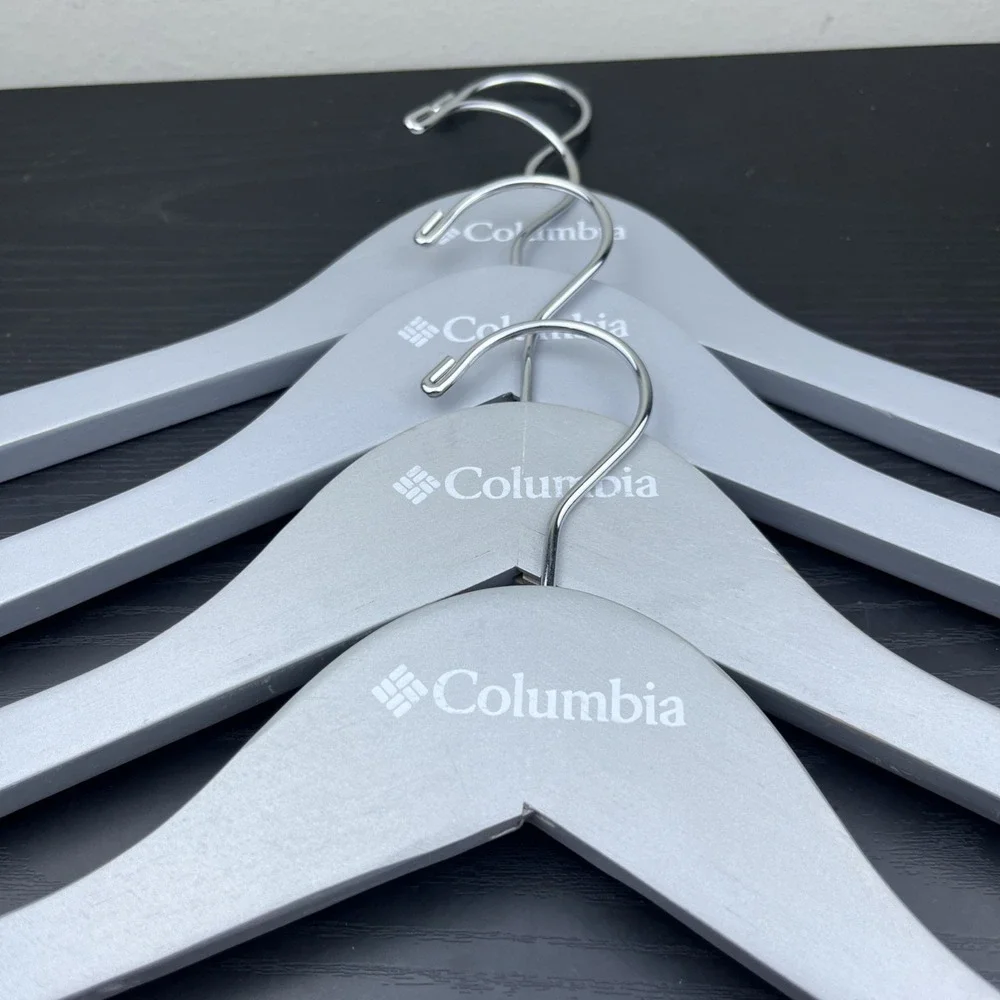 Columbia Sportswear Company Wooden Clothes Hangers Gray Set of 4